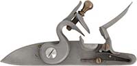 L&R's RPL-06-F Flint Lock,
a fine early Ketland style flat faced lock,
to upgrade Ted Hatfield's longrifle,
the Davide Pedersoli Frontier longrifle,
or Cabela's Blue Ridge longrifle,
right hand only, made in the USA,
by L&R Lock Company